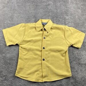 Lavana USA Shirt Buttons Womens 4 Yellow Short Sleeve